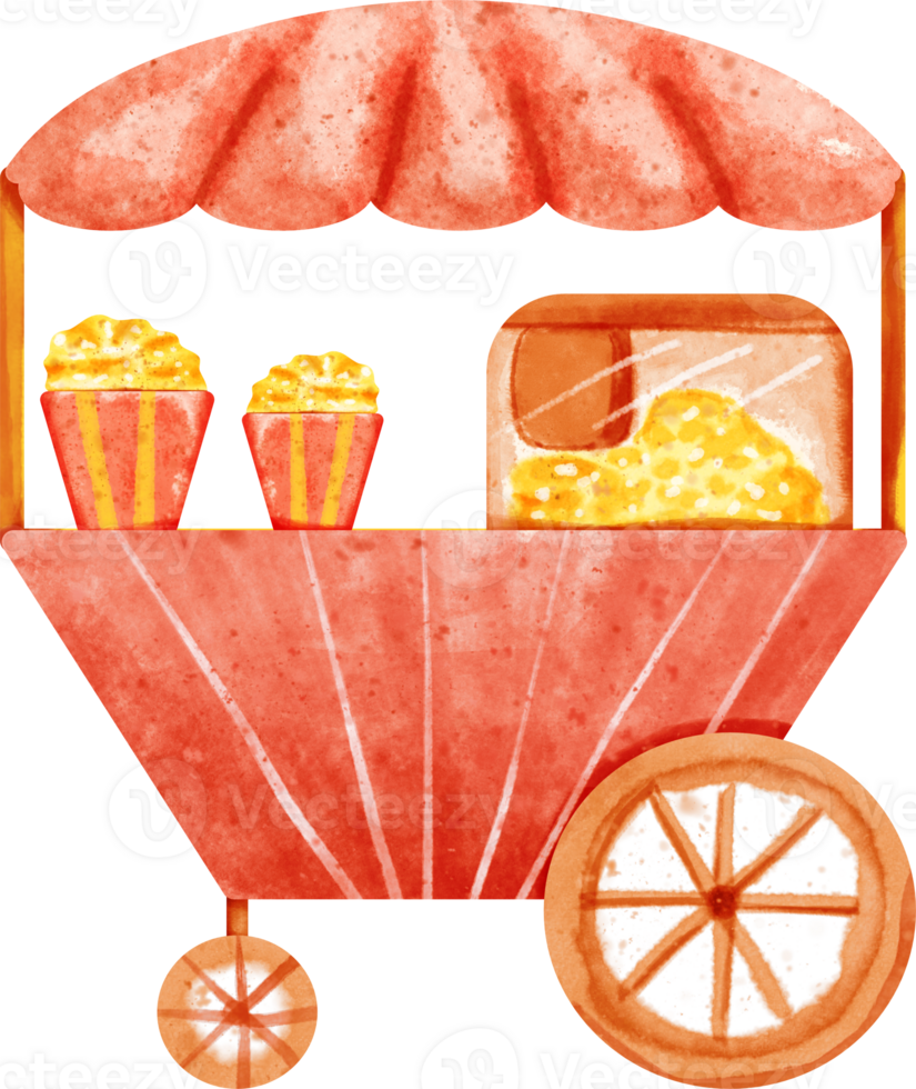 watercolor popcorn shop png