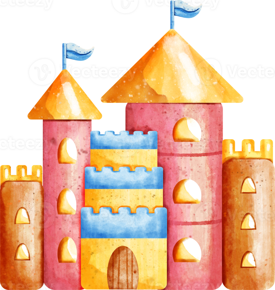 watercolor castle clip art png