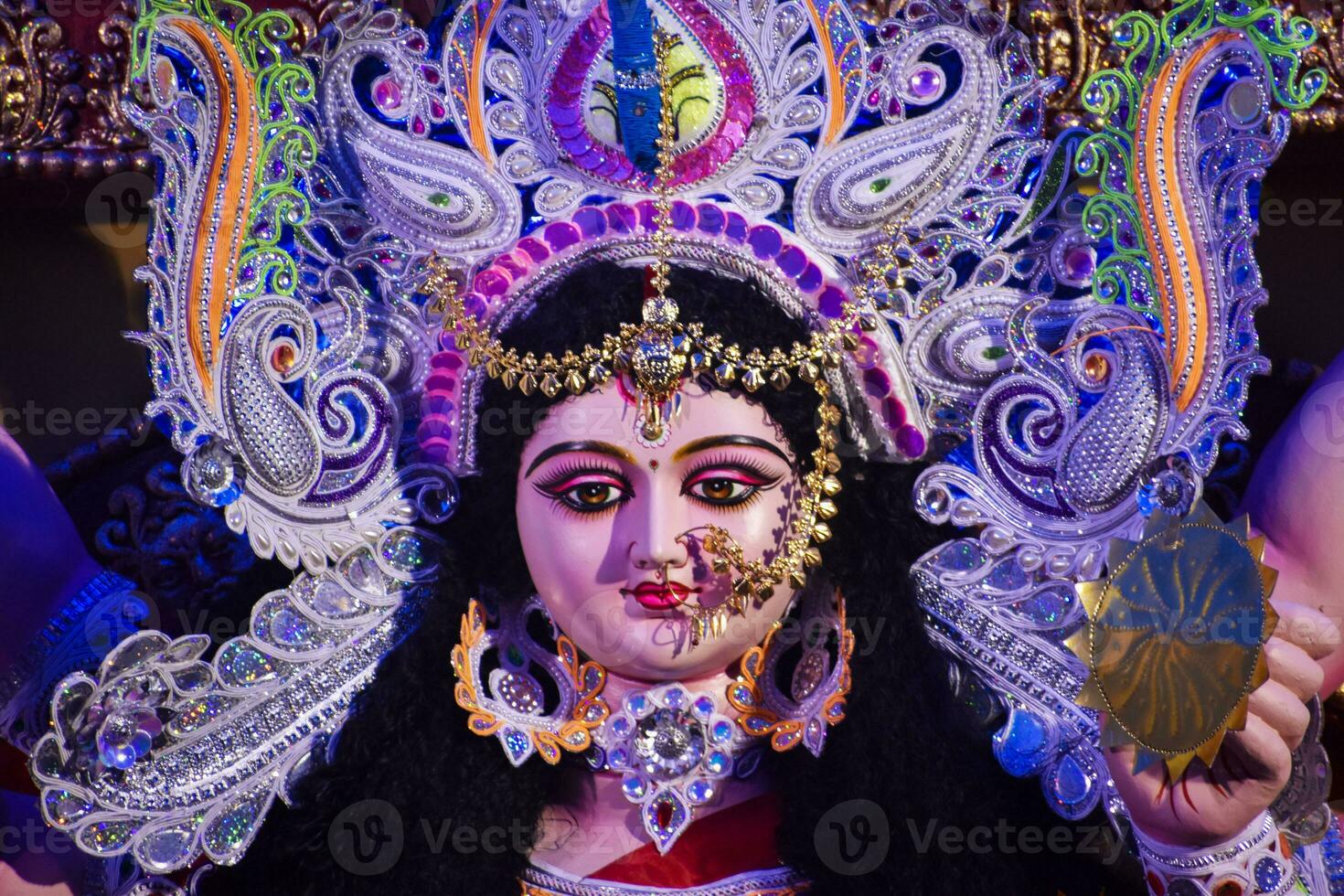 Devi Durga the Fierce divine goddess, symbolizing courage, strength, and victory over adversity photo