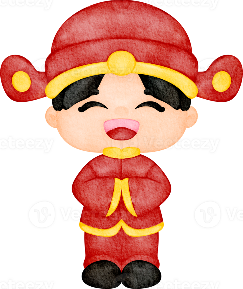 watercolor chinese kids png
