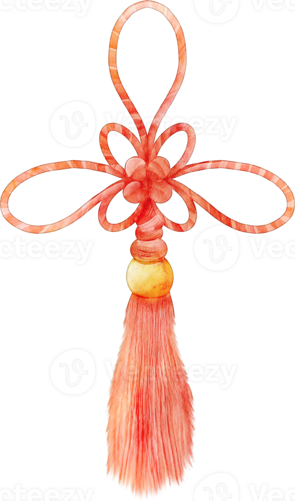 watercolor chinese amulet png