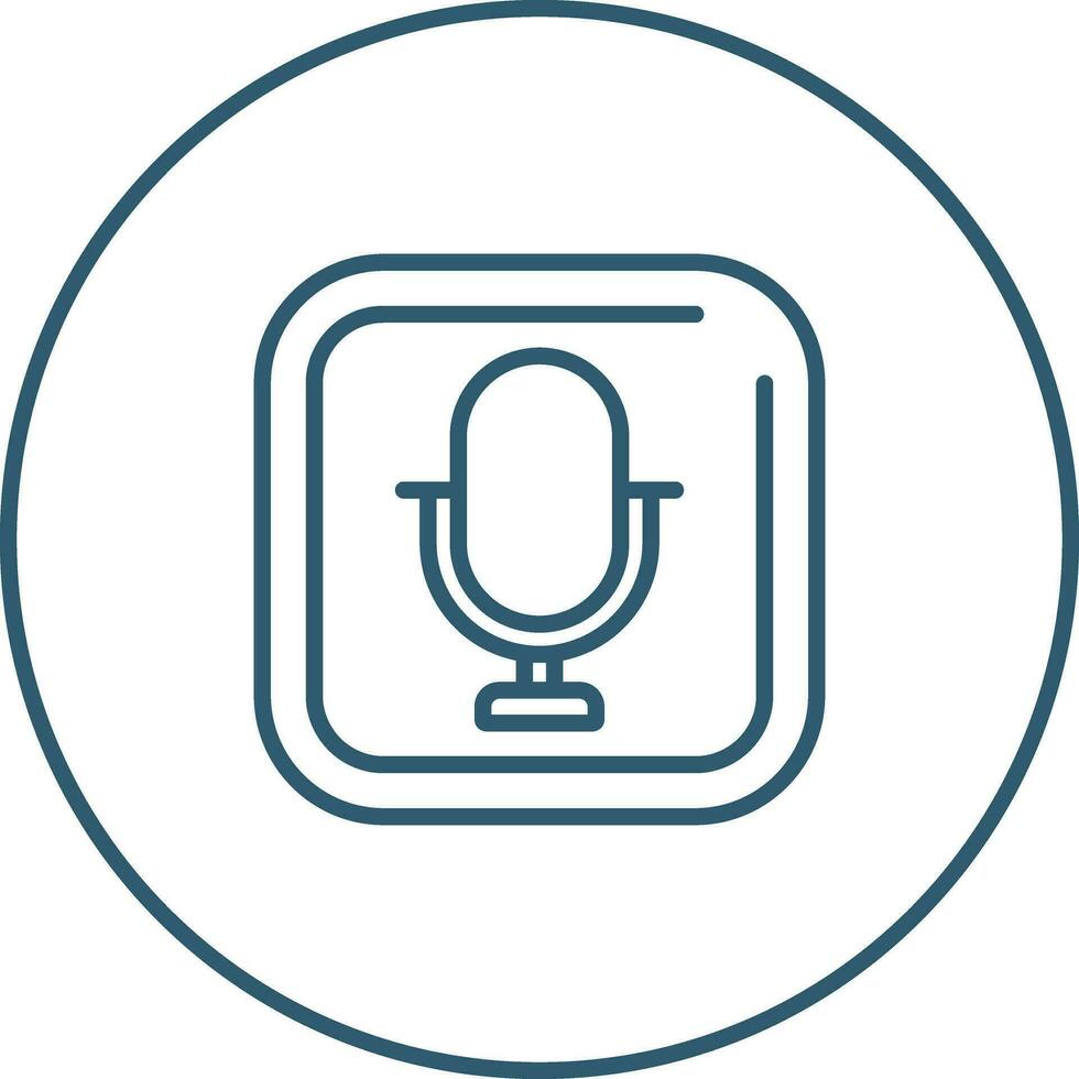 Microphone Square Vector Icon