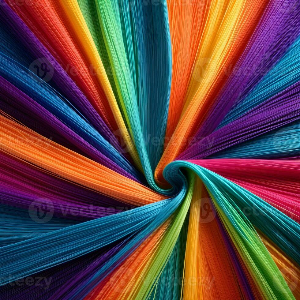 AI generated rainbow color fiber abstract background photo