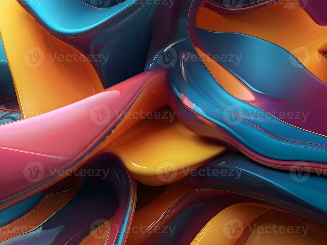 AI generated colorful futuristic abstract background, 3d Rendering photo