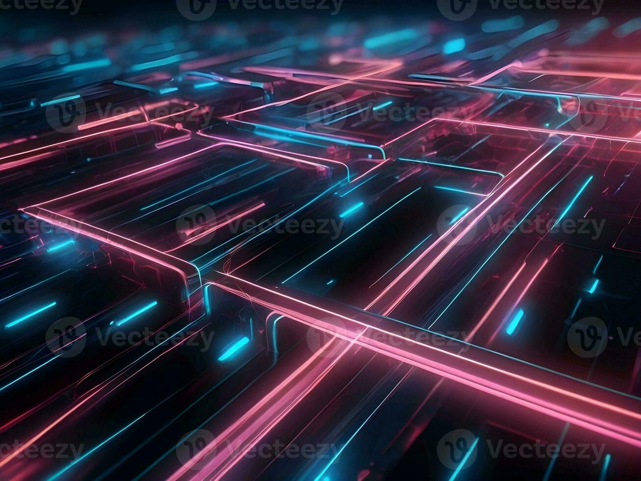 AI generated abstract background neon flash futuristic digital art photo