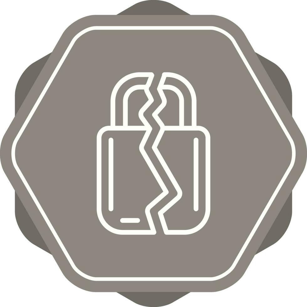 Brocken Padlock Vector Icon