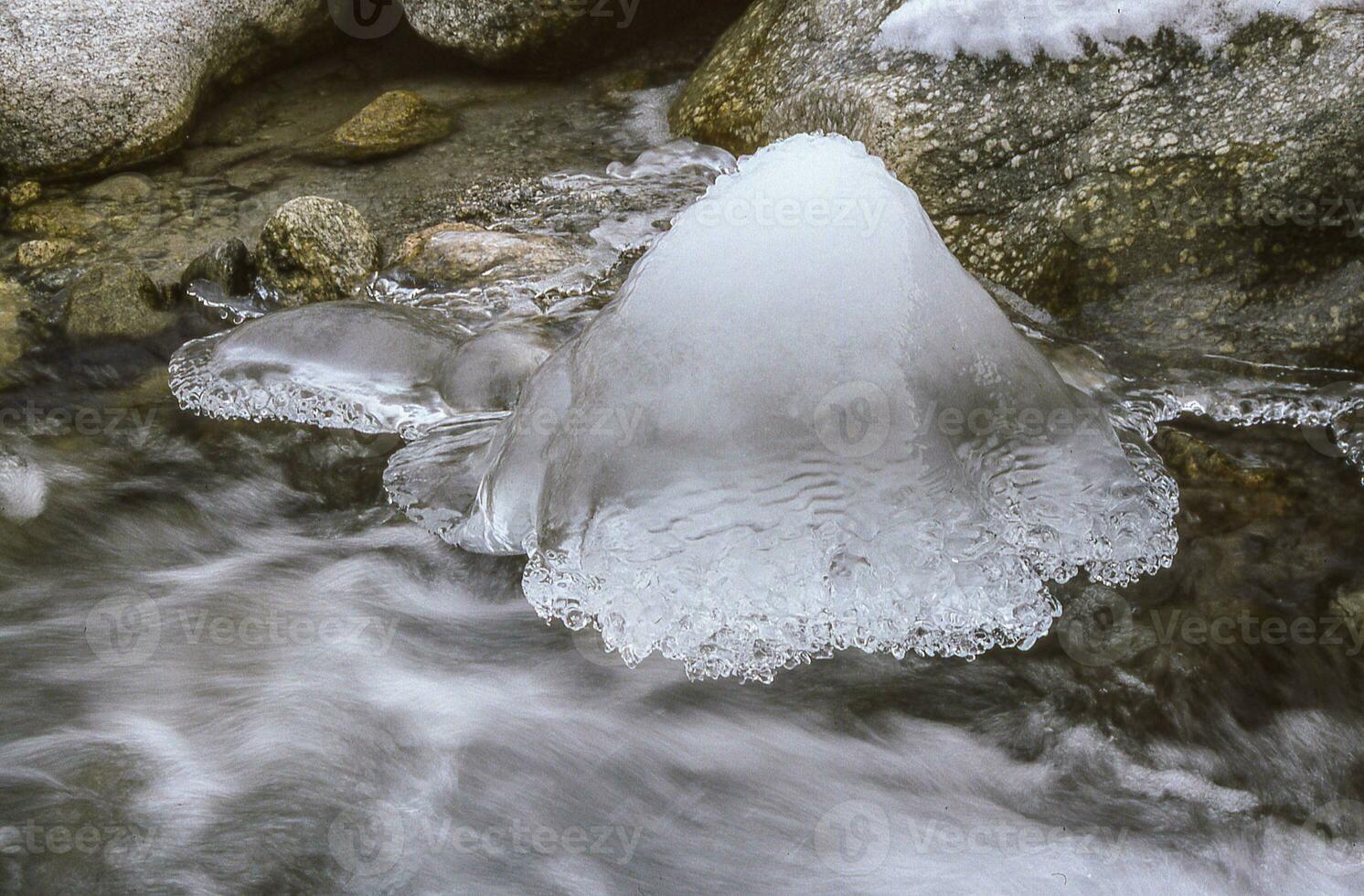 ice on a rock photo