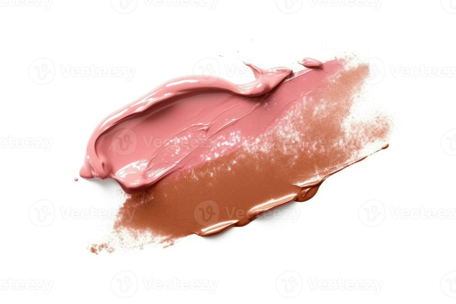 AI generated Lipstick smear smudge swatch isolated on white background photo