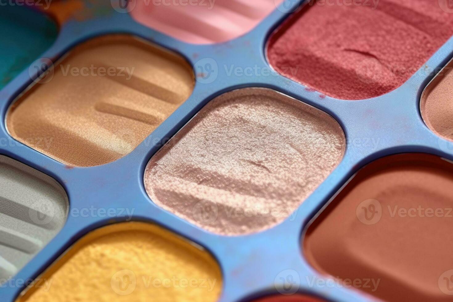 AI generated Eyeshadow palette. Close up. AI Generative photo
