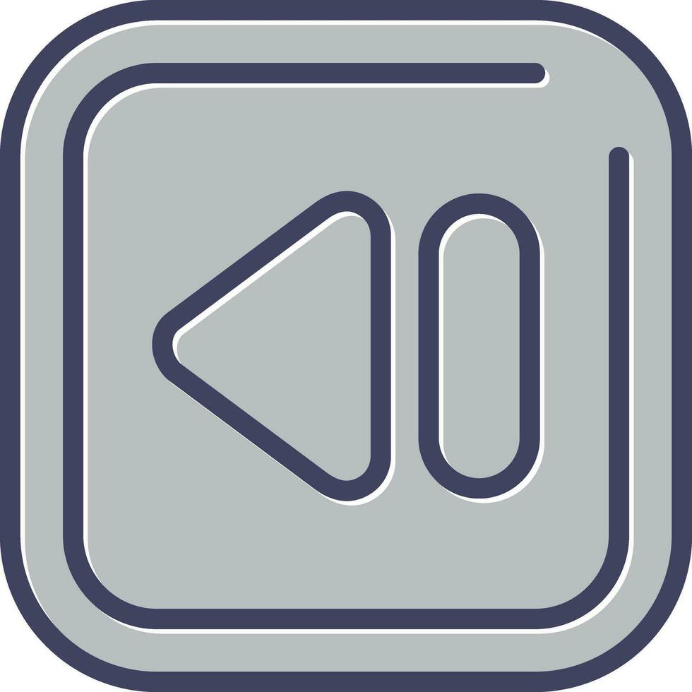 Rewind Square Vector Icon