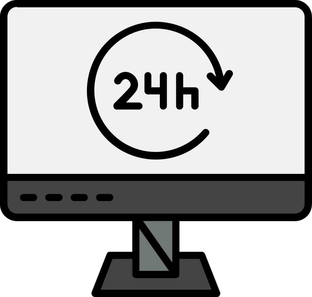 Icono de vector de 24 horas