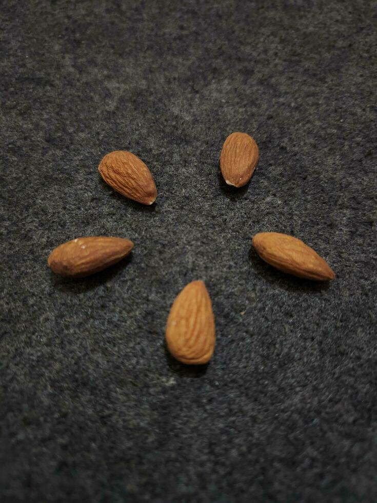 A top view brown almonds photo