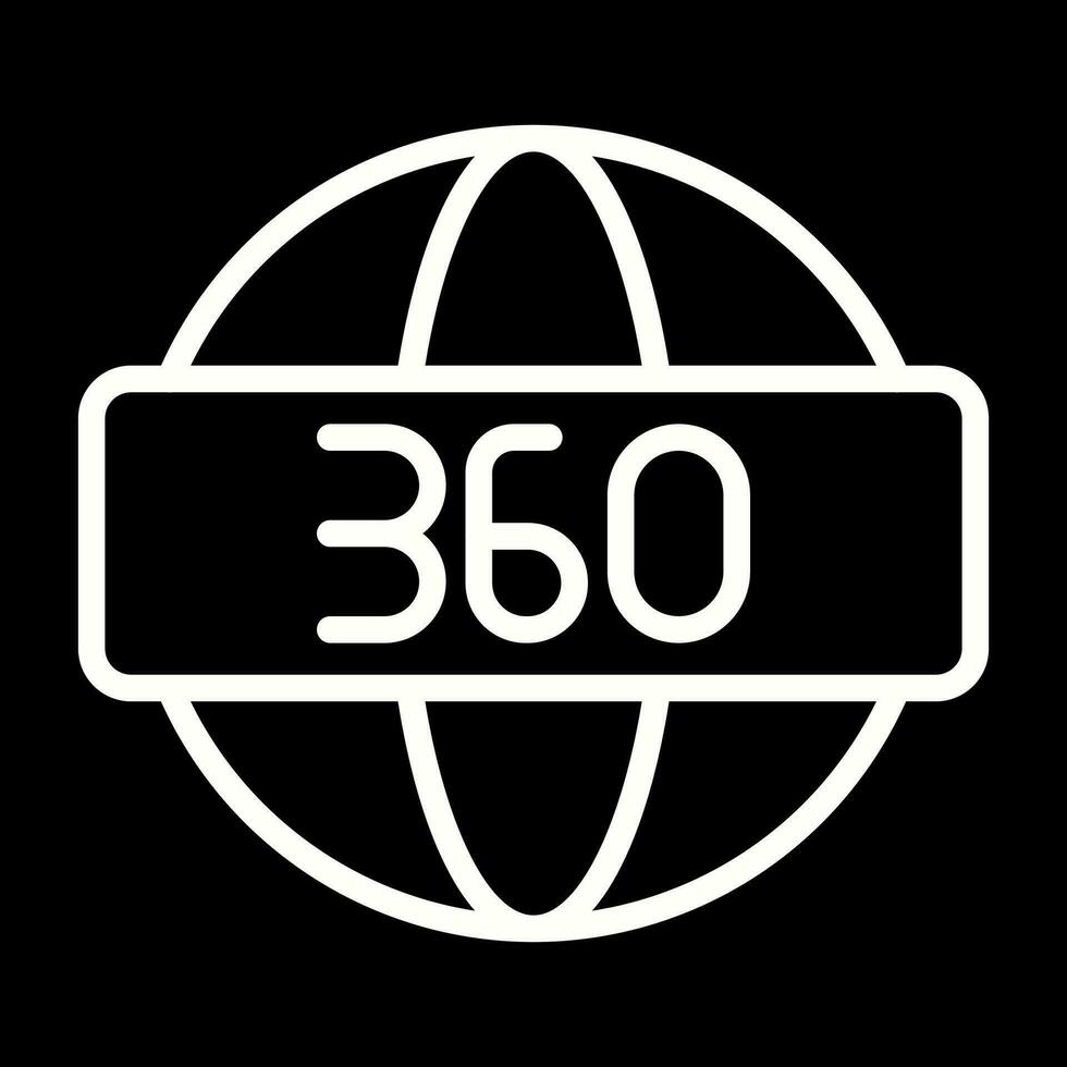 Icono de vector de 360 grados