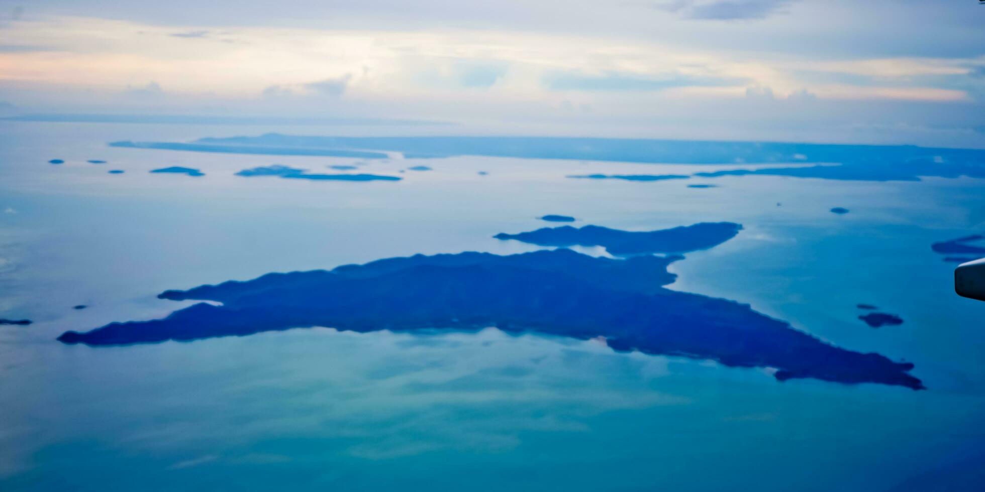 aerial view of the series of islands in Batam, Riau Islands photo
