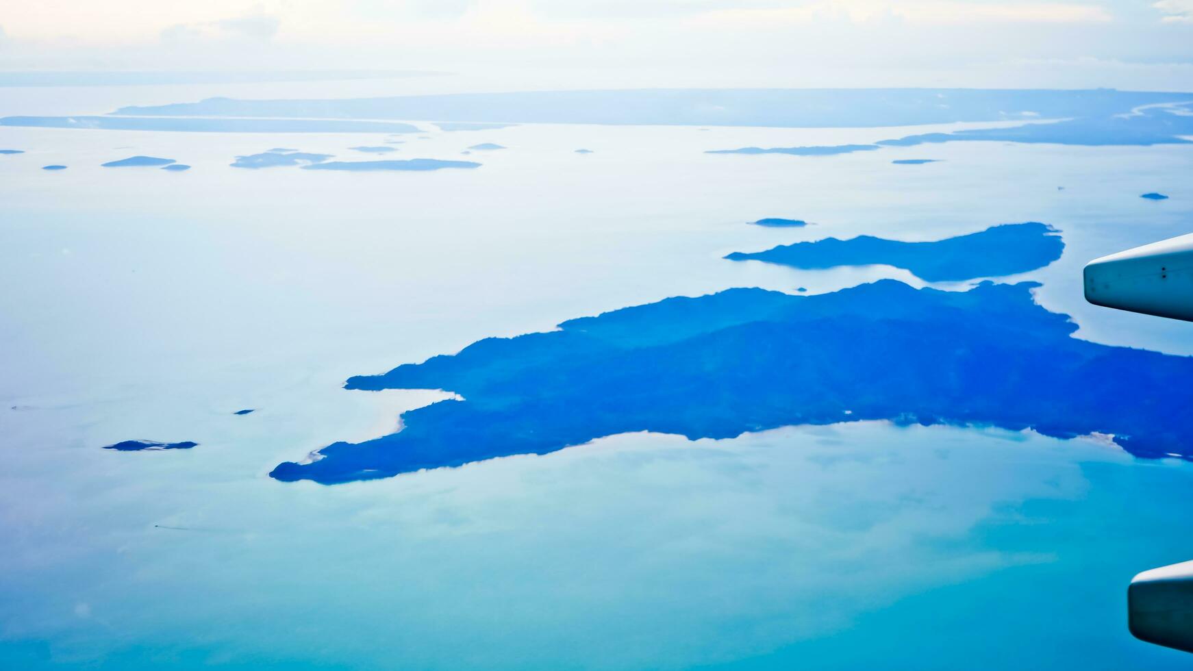 aerial view of the series of islands in Batam, Riau Islands photo