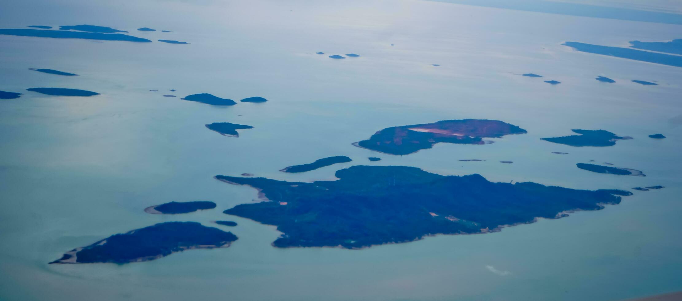 aerial view of the series of islands in Batam, Riau Islands photo