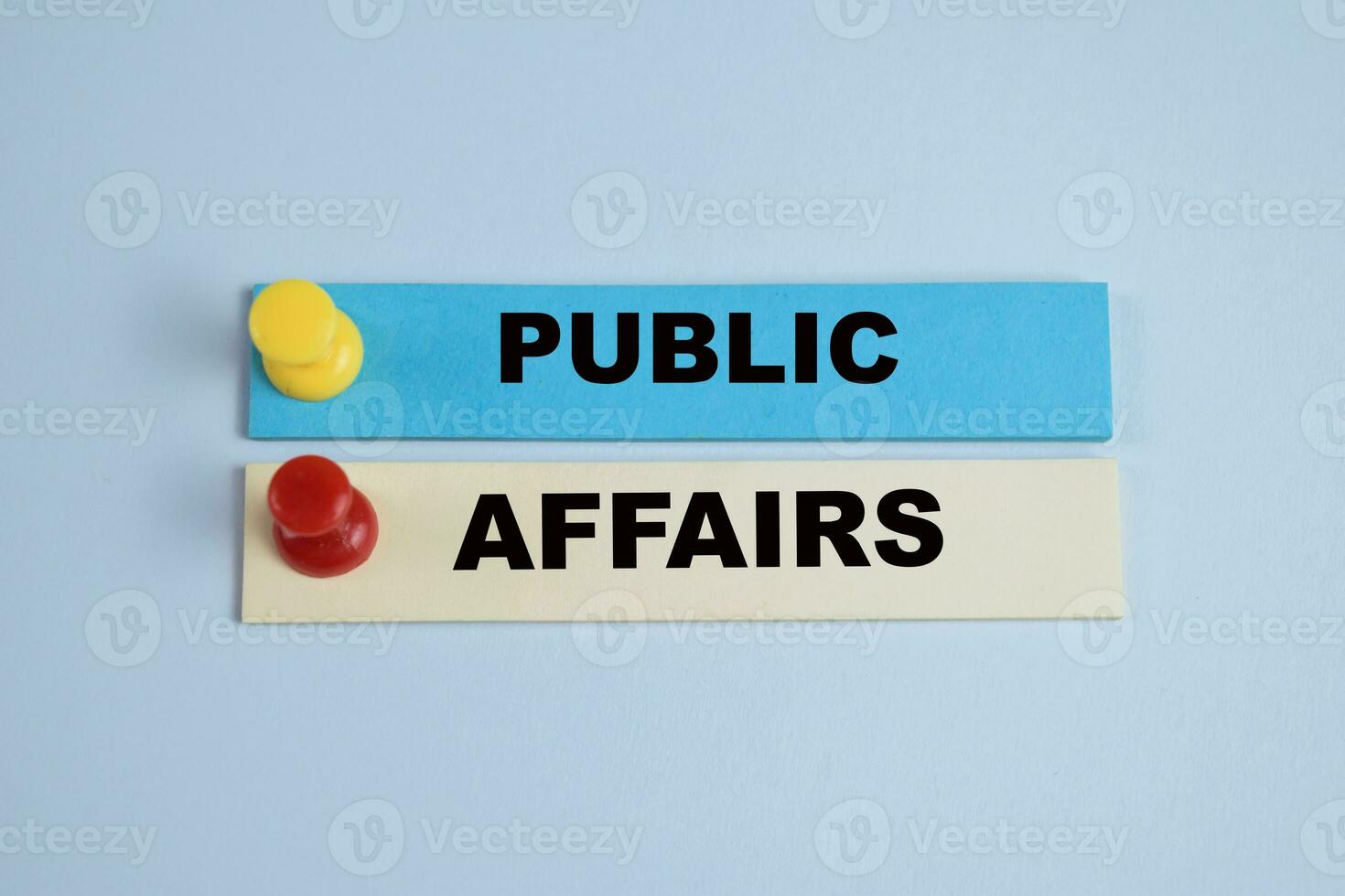 Concept of Public Affairs write on sticky notes isolated on Wooden Table. photo