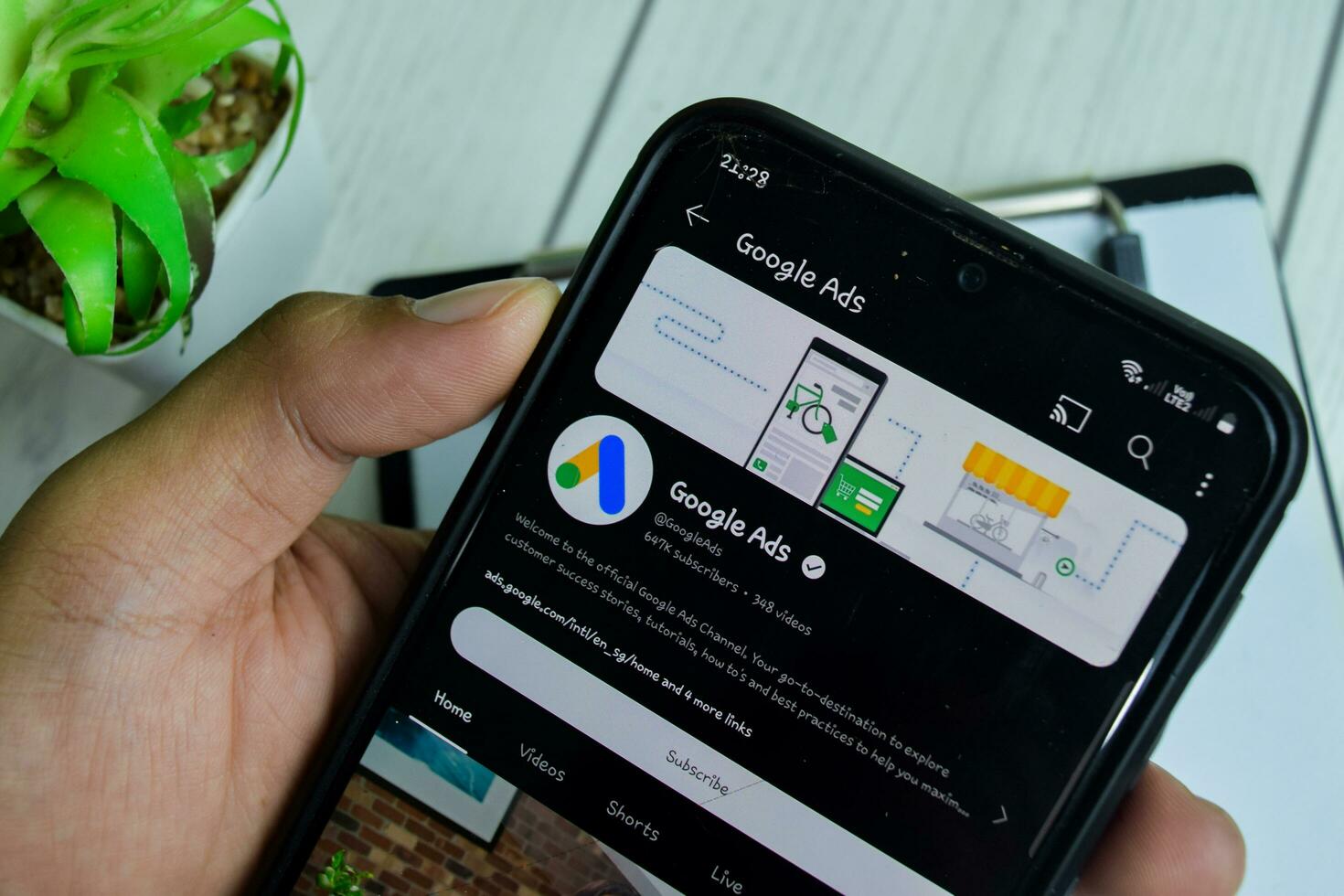 Google Ads application on Smartphone screen. Google Ads is a freeware web browser developed by Google LLC. Bekasi, Indonesia, Januay 4, 2023 photo