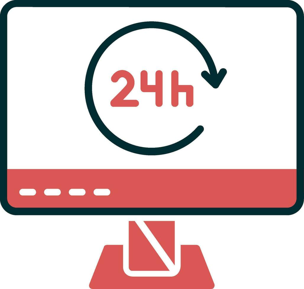 24 Hours Vector Icon