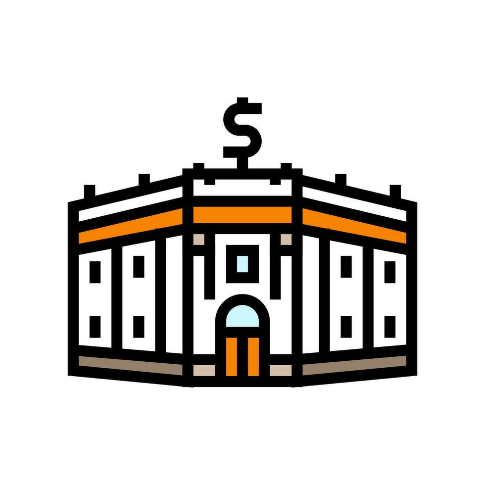 economy bank building color icon vector illustration