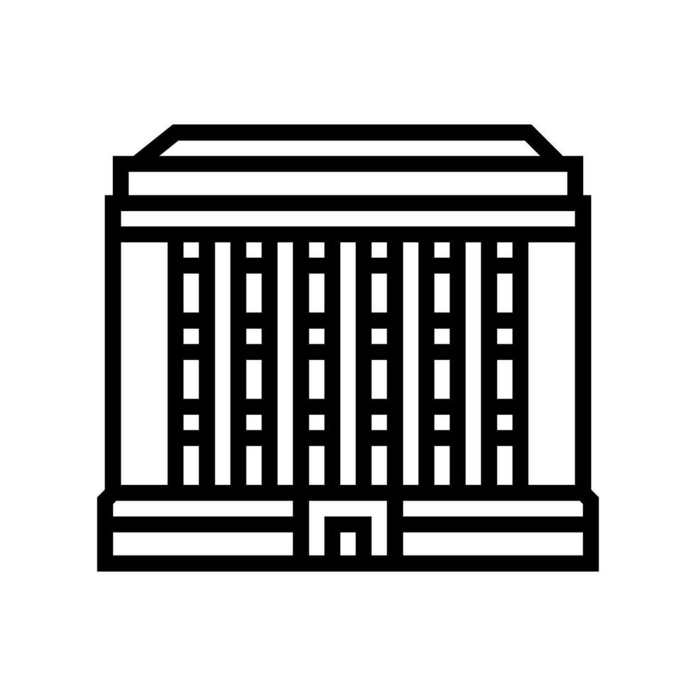 currency bank building line icon vector illustration