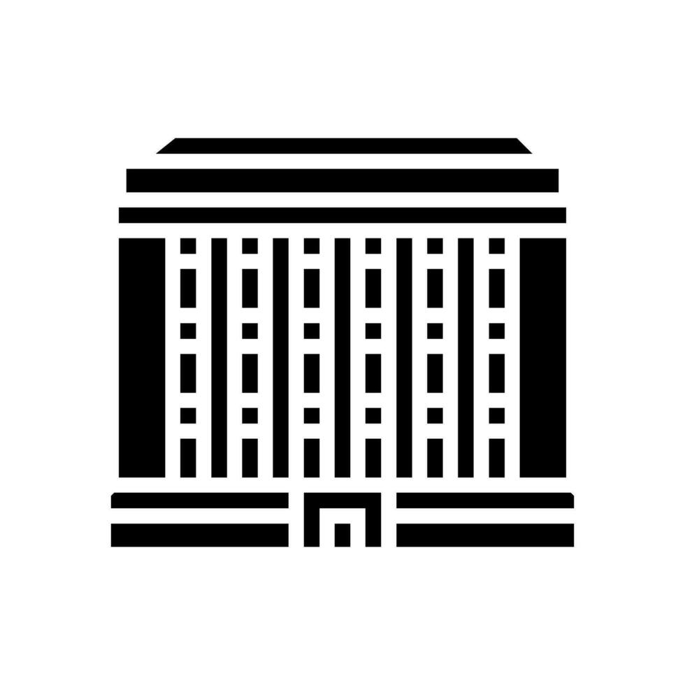 currency bank building glyph icon vector illustration