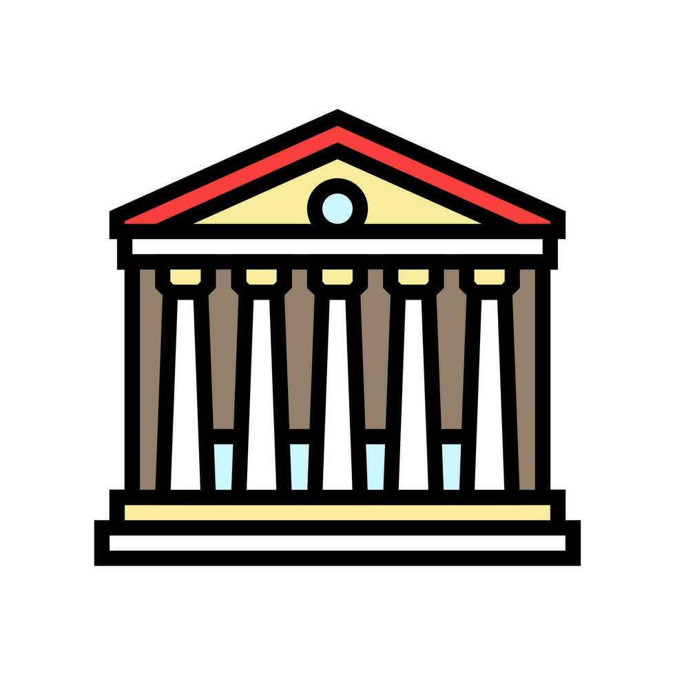 money bank building color icon vector illustration