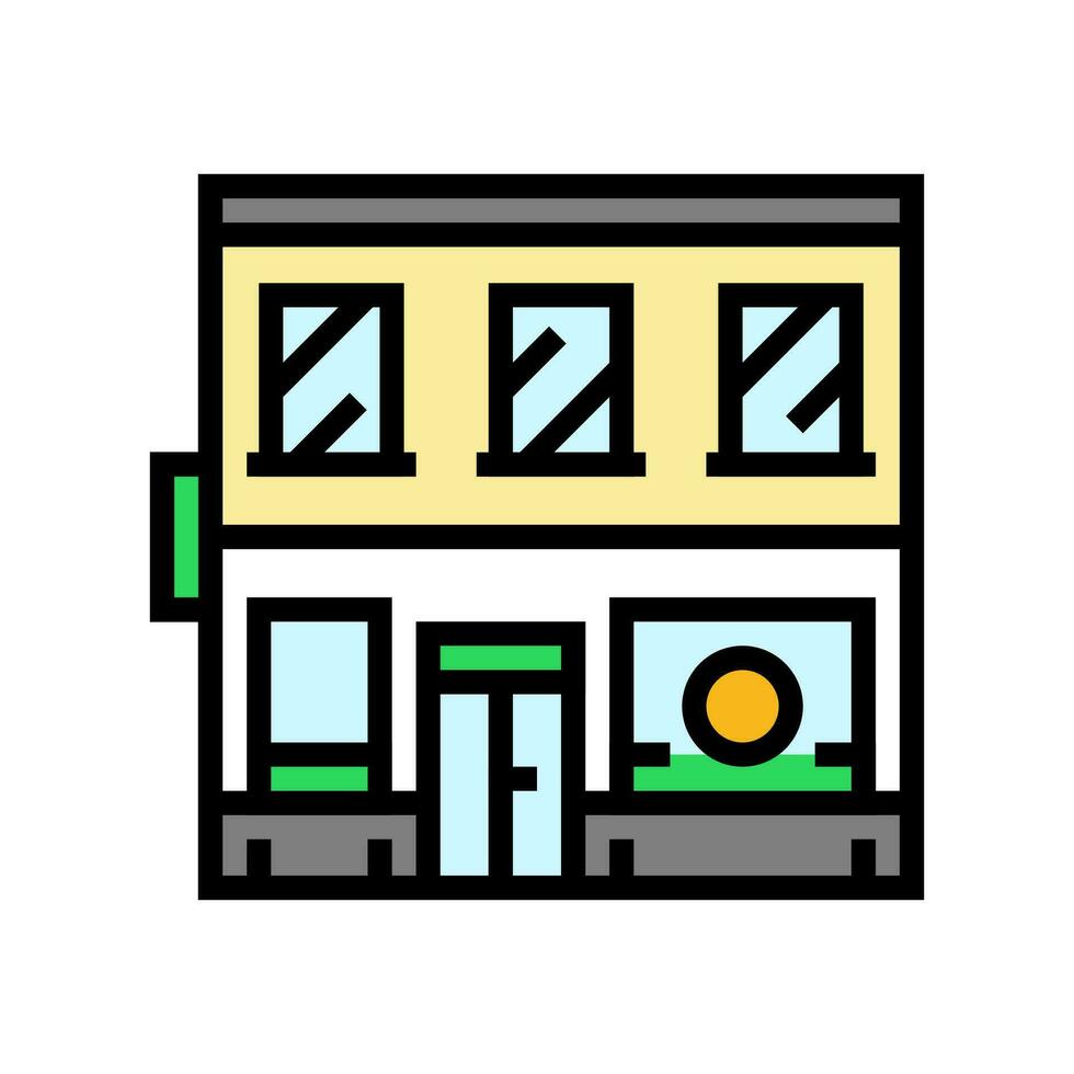 cityscape bank building color icon vector illustration