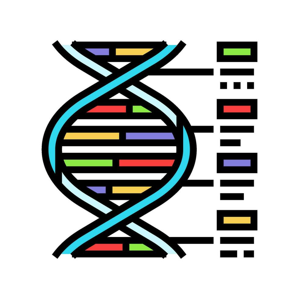 biological code cryptogenetics color icon vector illustration