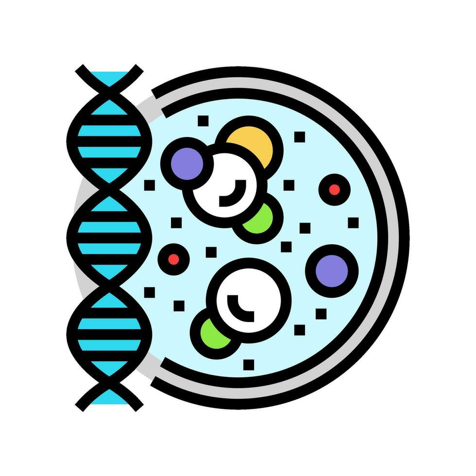 molecular biology cryptogenetics color icon vector illustration