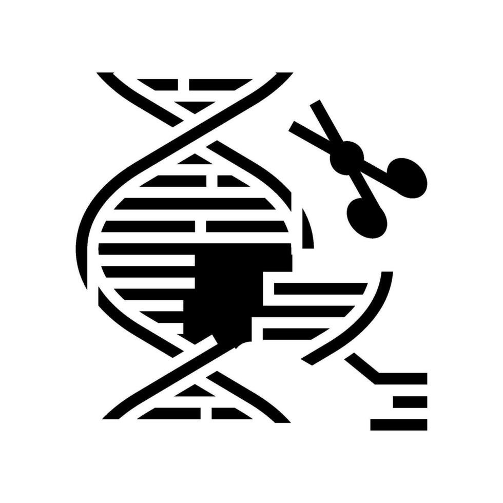genome editing cryptogenetics glyph icon vector illustration