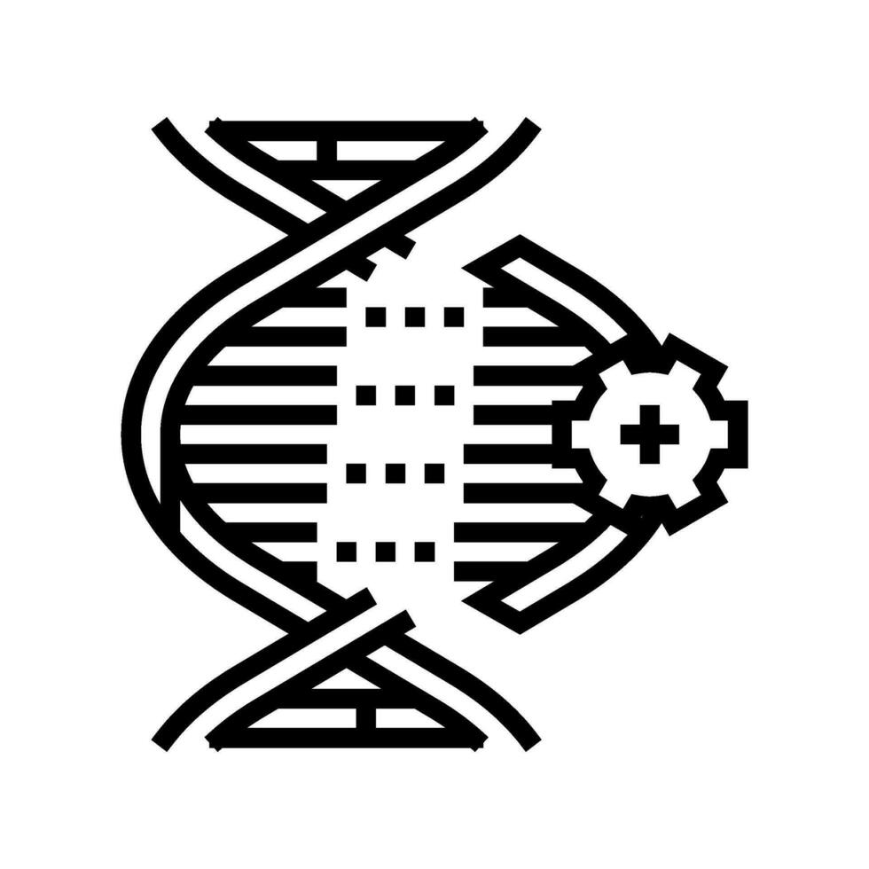 genetic modification cryptogenetics line icon vector illustration