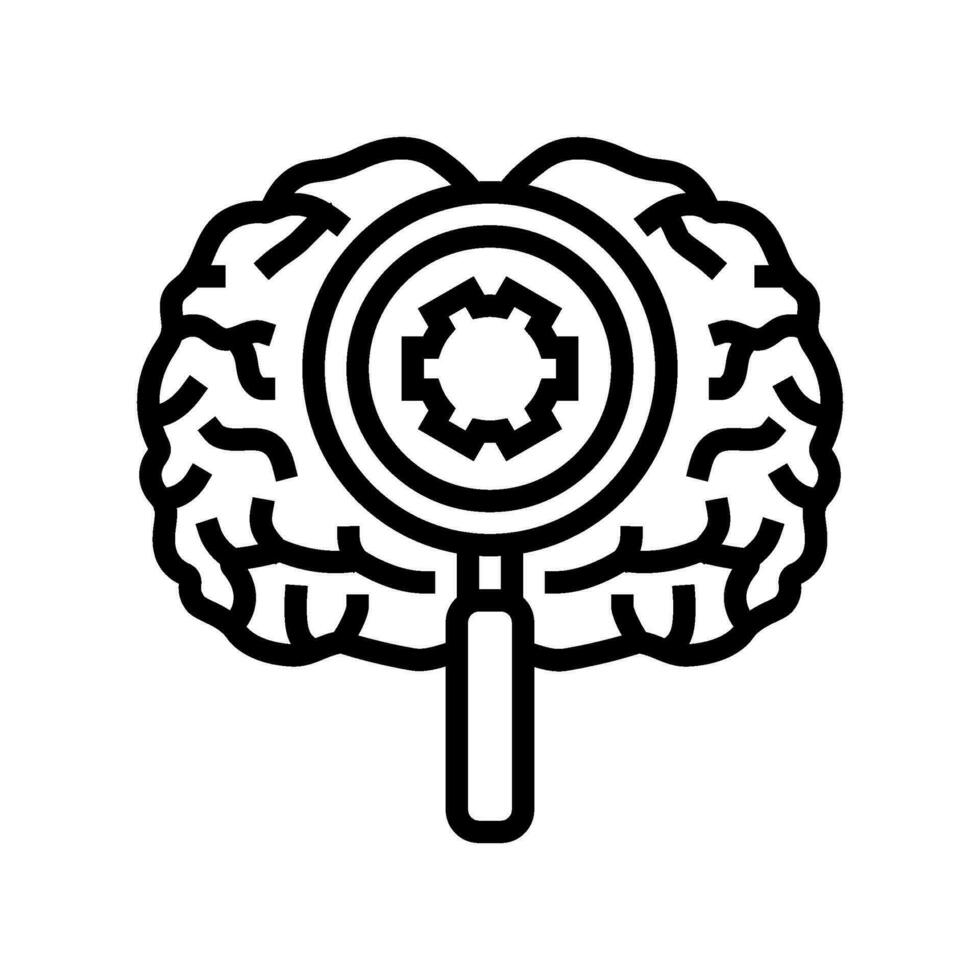 brain research neuroscience neurology line icon vector illustration