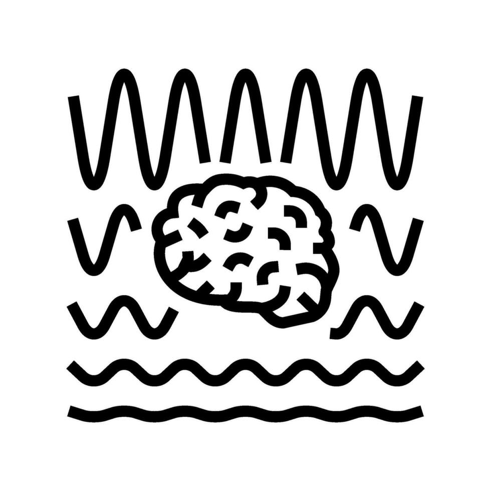 ondas cerebrales neurociencia neurología línea icono vector ilustración