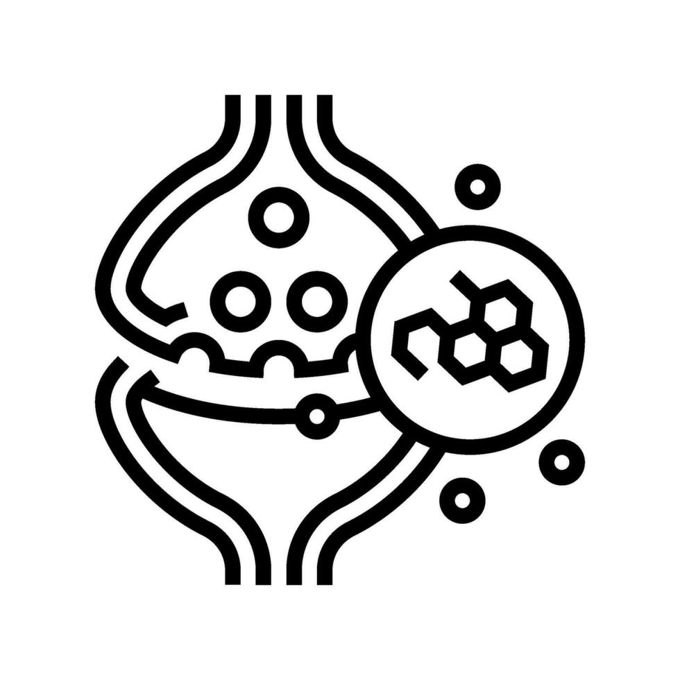 neurotransmitters neuroscience neurology line icon vector illustration