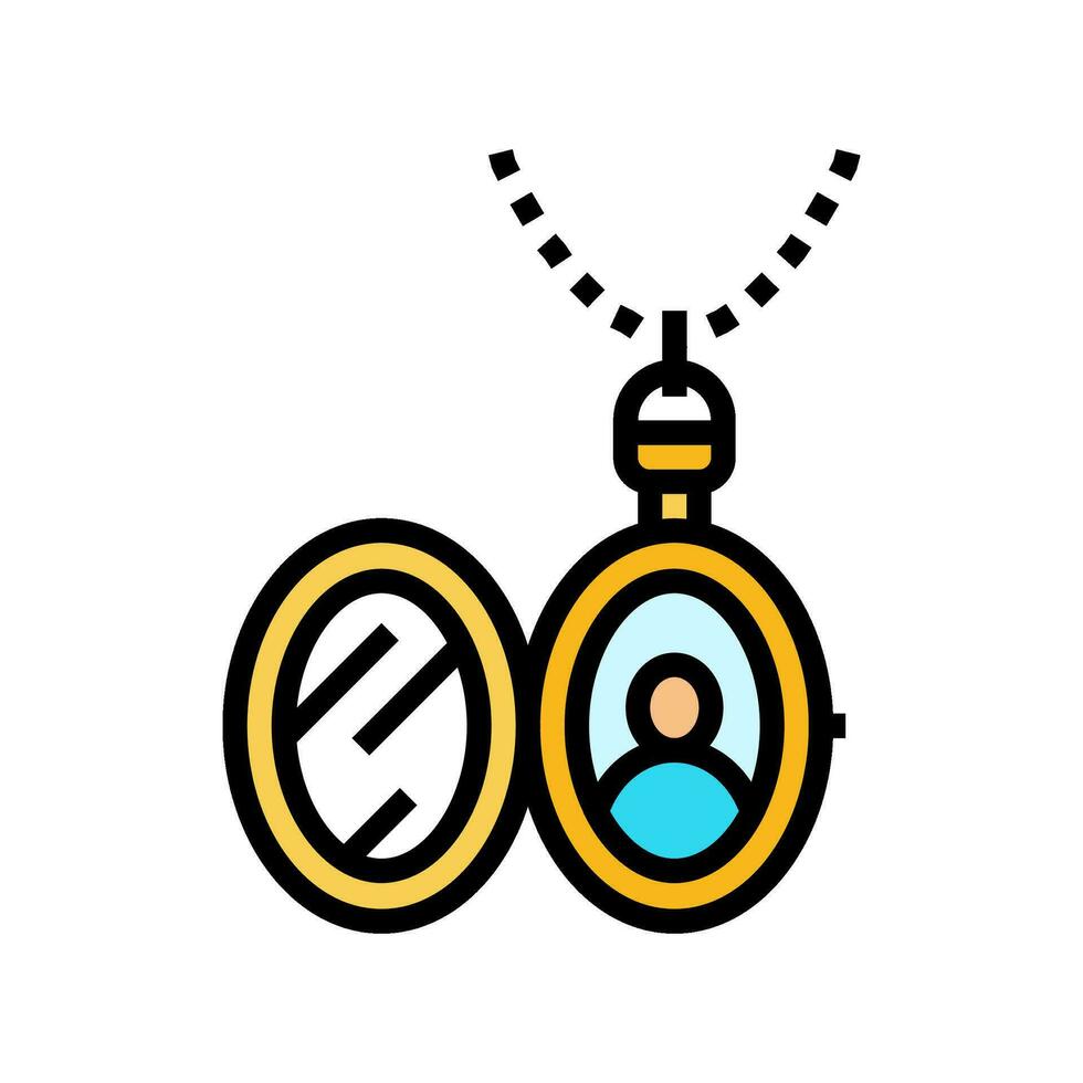 locket jewelry fashion color icon vector illustration