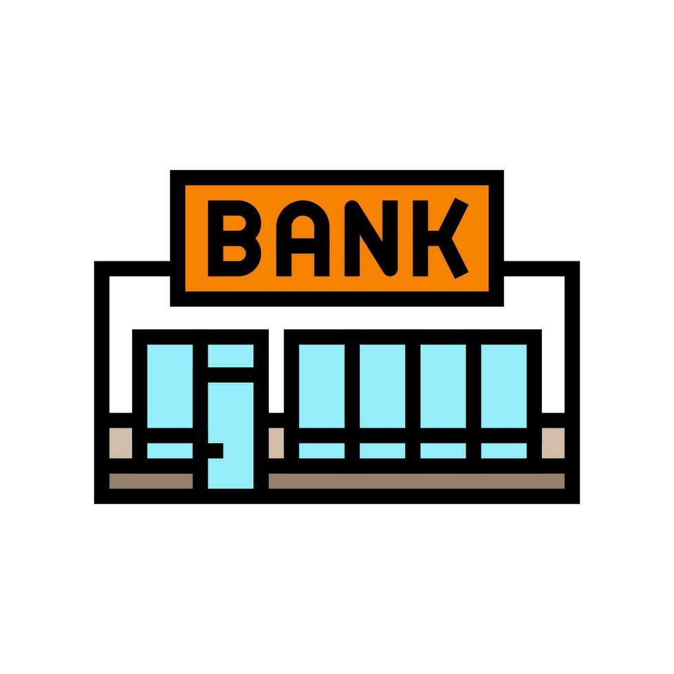 inversión banco edificio color icono vector ilustración