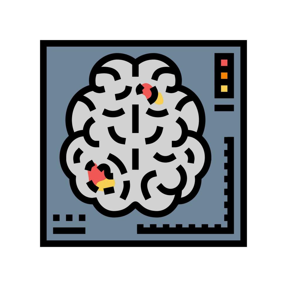 functional mri neuroscience neurology color icon vector illustration