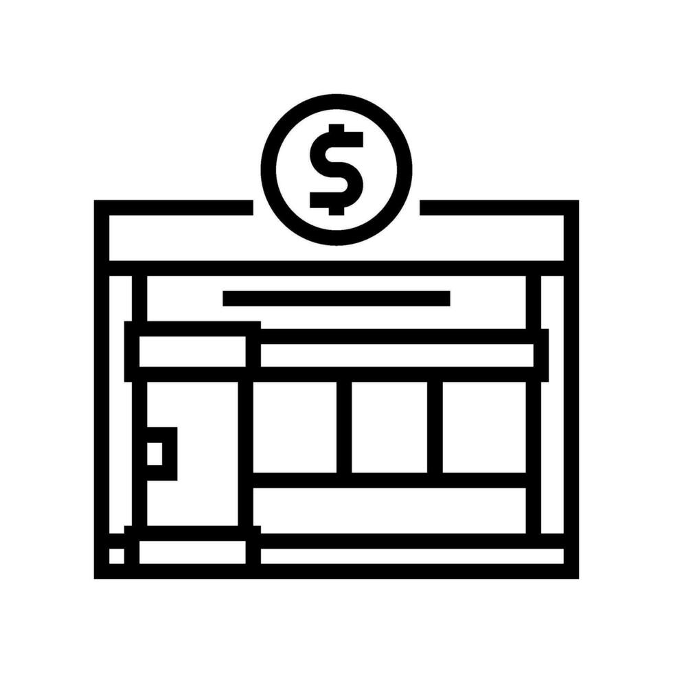 office bank building line icon vector illustration