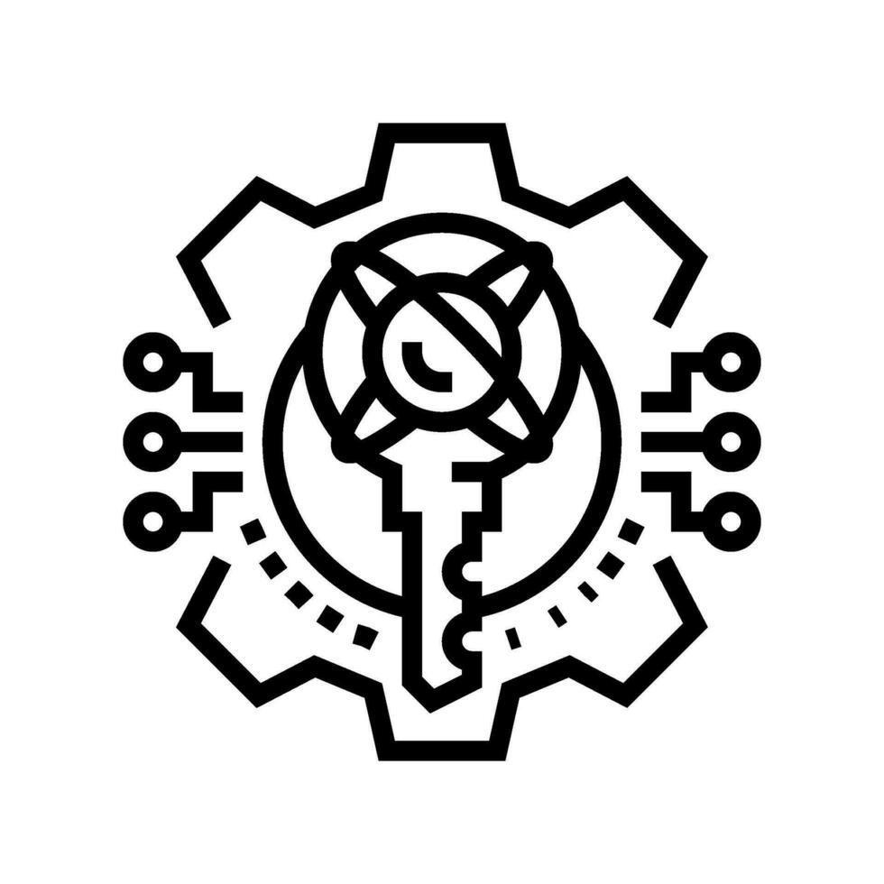 encryption quantum technology line icon vector illustration 36930196 ...