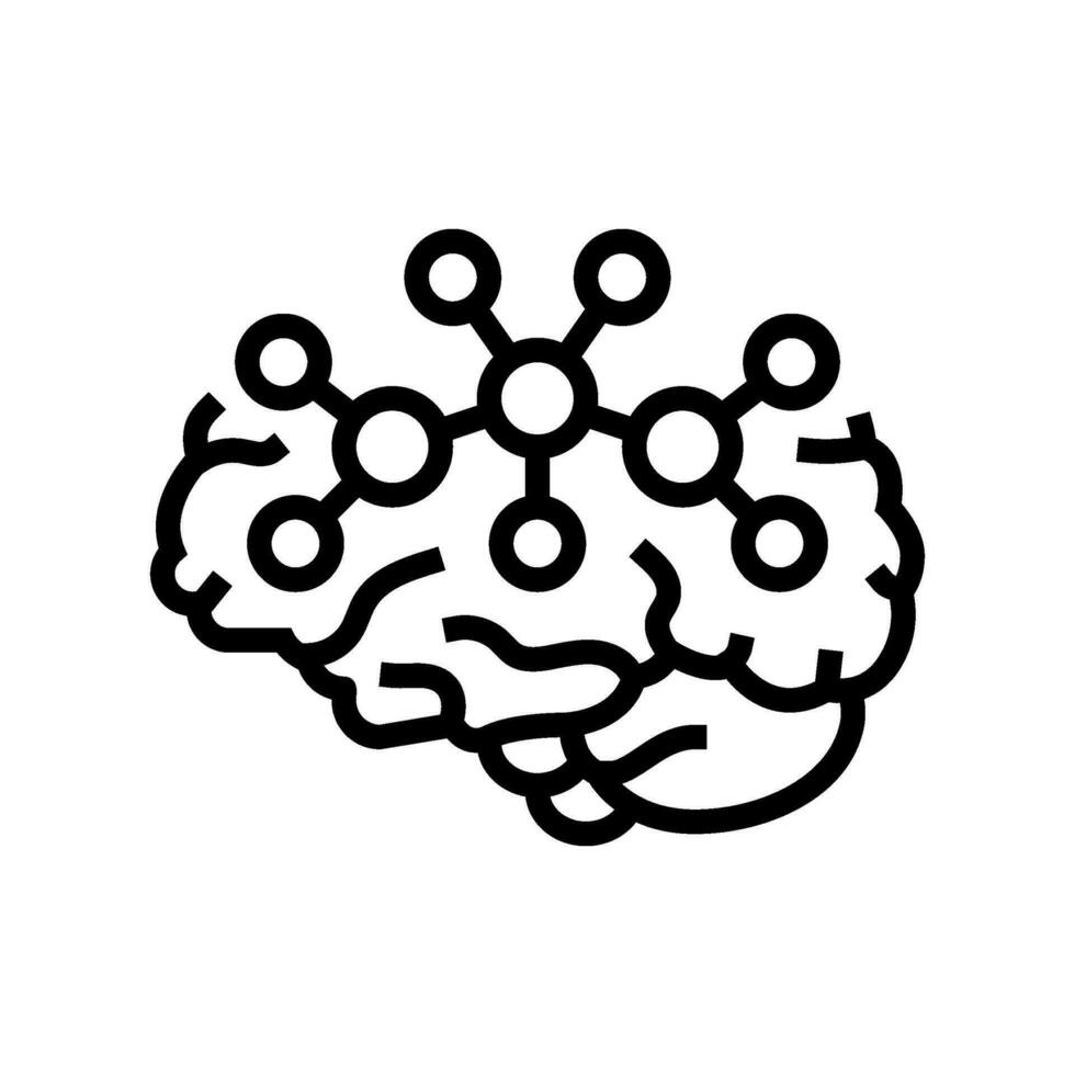 neurochemistry neuroscience neurology line icon vector illustration