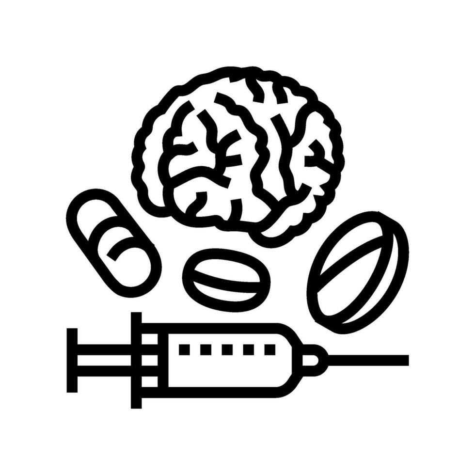 neurological treatment neuroscience neurology line icon vector illustration