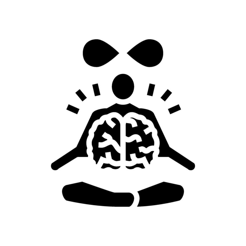 mind body connection neuroscience neurology glyph icon vector illustration