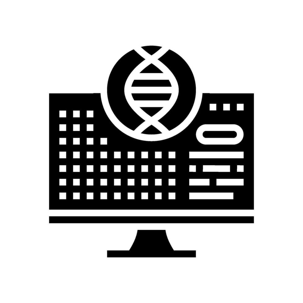 bioinformatics cryptogenetics glyph icon vector illustration