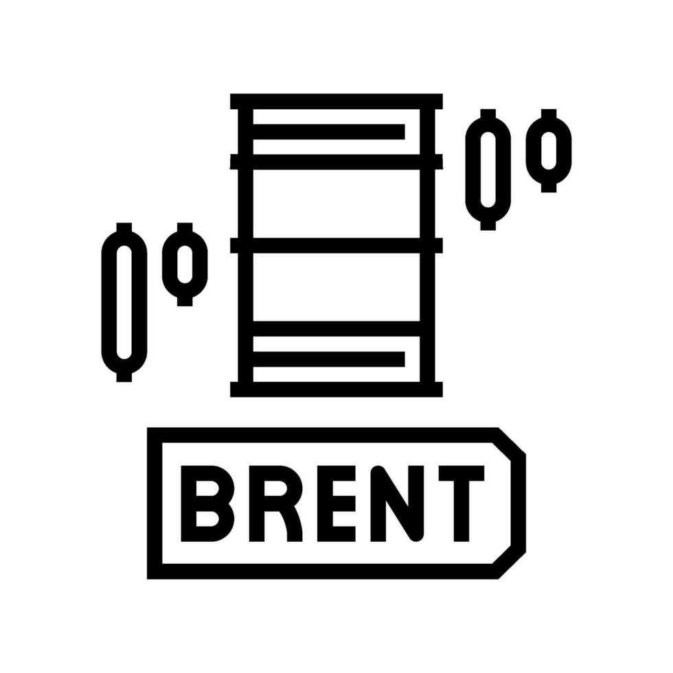 brent petróleo crudo industria línea icono vector ilustración