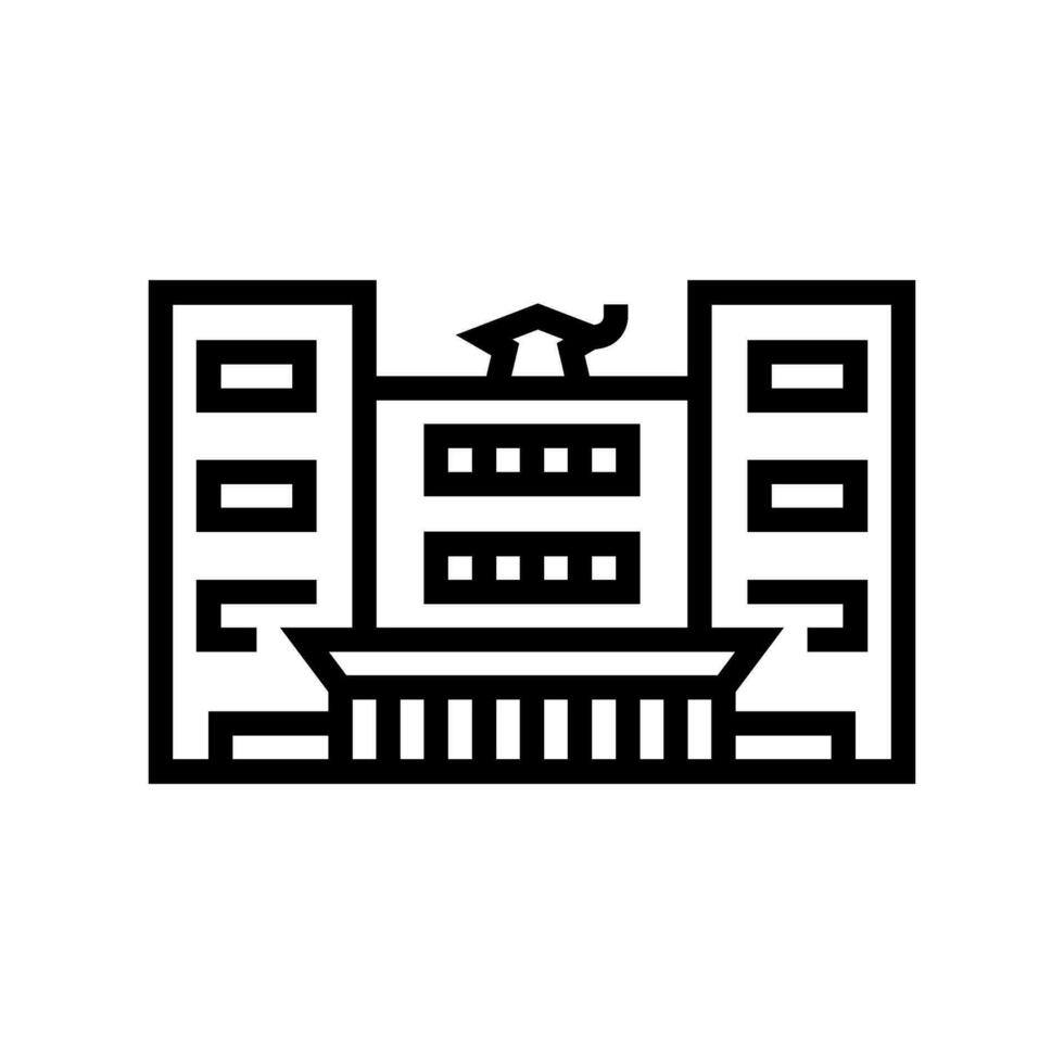 academy school building line icon vector illustration