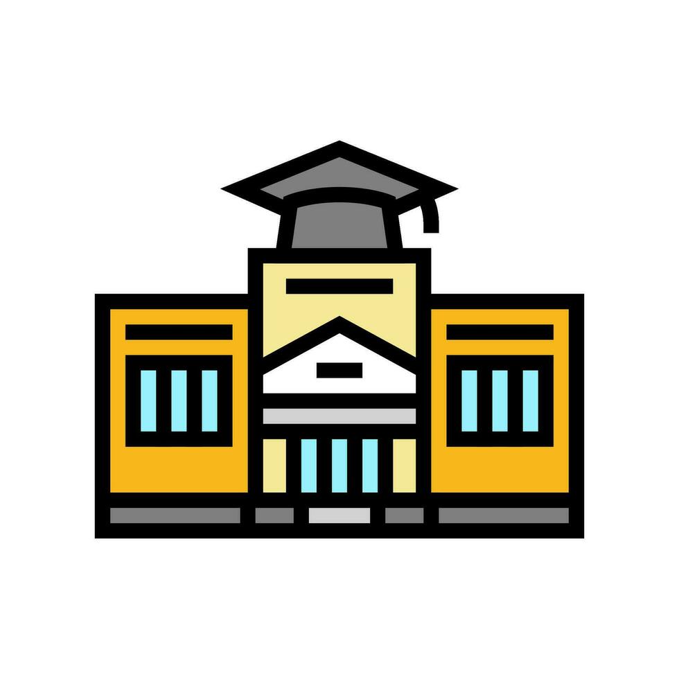 high school building color icon vector illustration