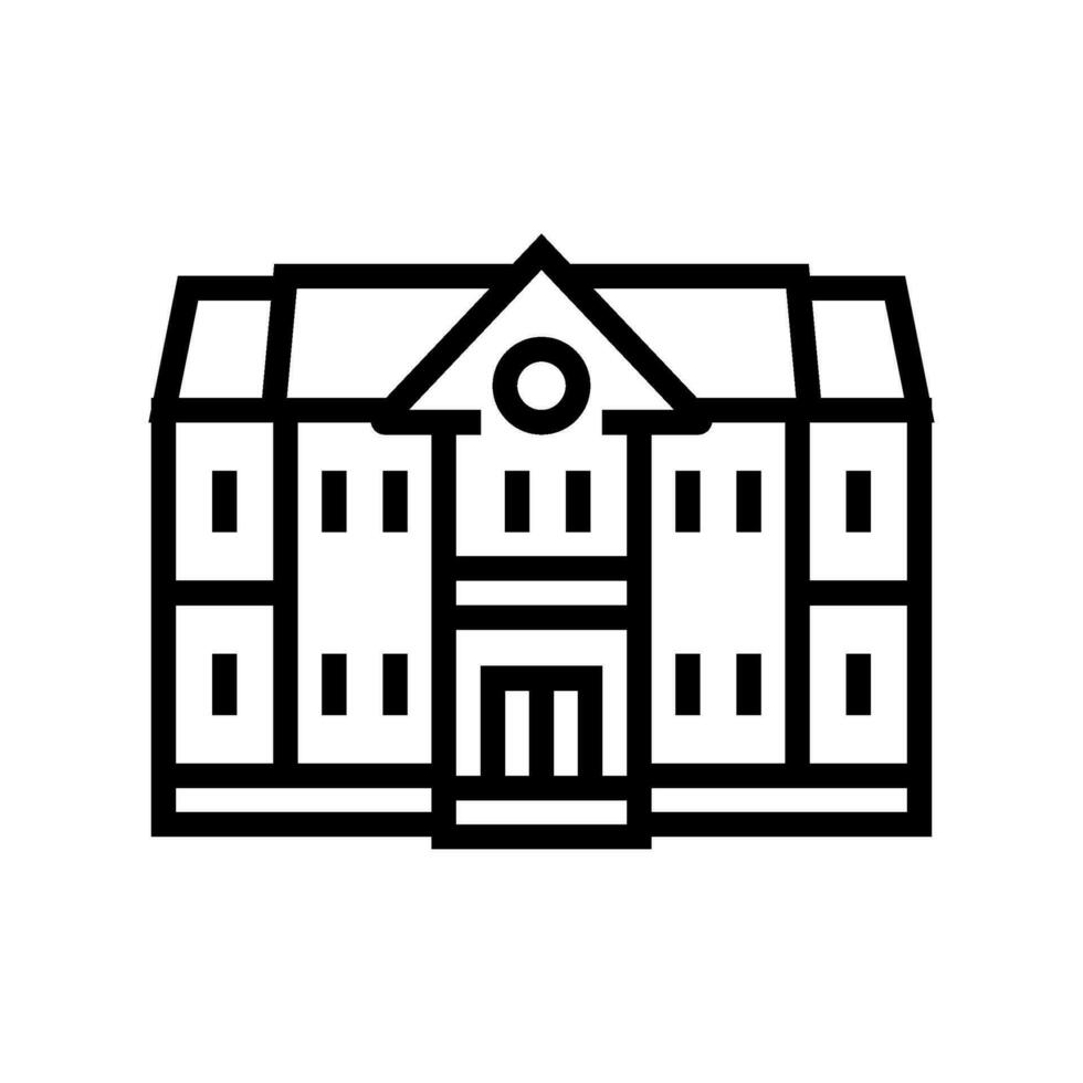 primary school building line icon vector illustration