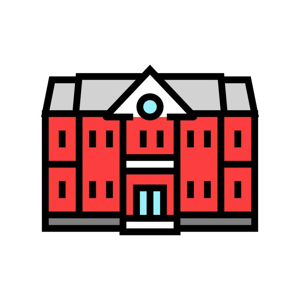 primary school building color icon vector illustration