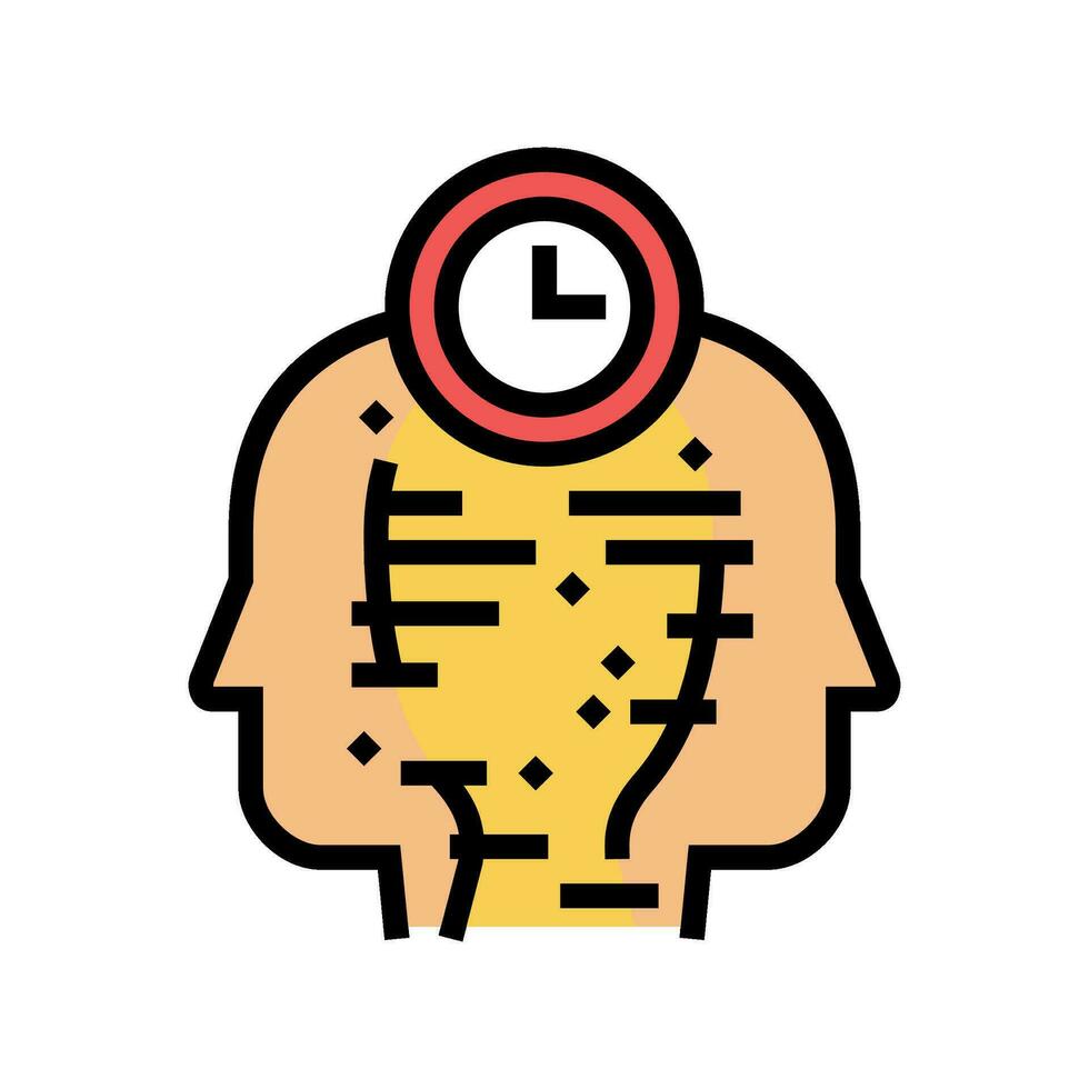 attention residue time management color icon vector illustration